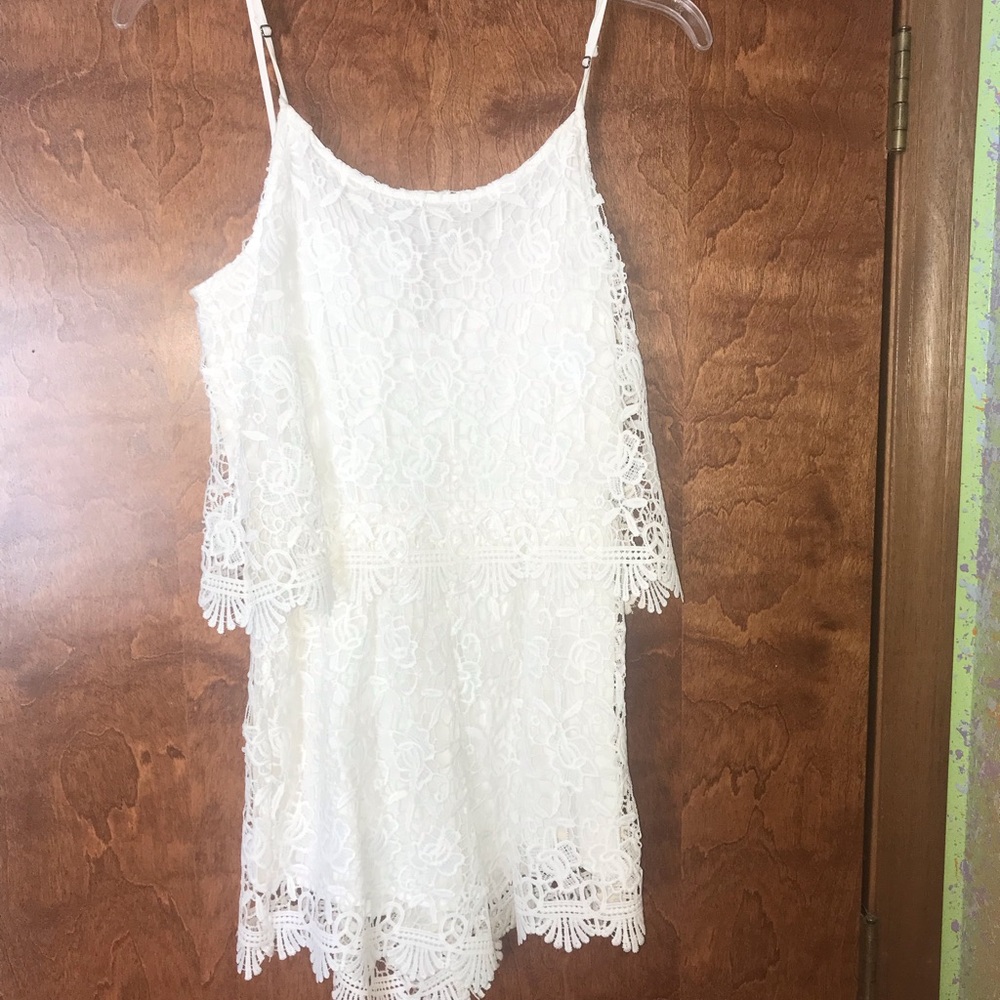 Forever21 White Lace Romper